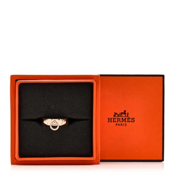 HERMES 18K Rose Gold PM Collier De Chien Ring 58 8.5 1664413