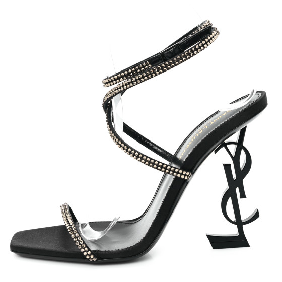Leather heels Saint Laurent Black size 38.5 EU in Leather