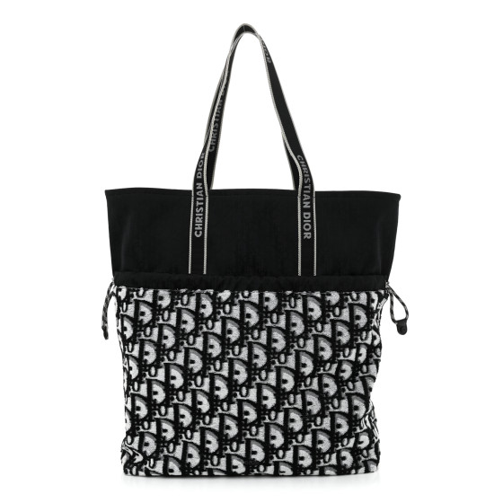 CHRISTIAN DIOR Terry Oblique Reversible Bag Black 1659558