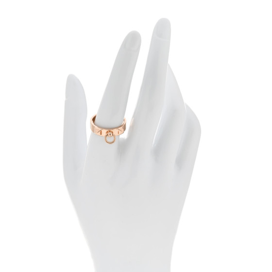 HERMES 18K Rose Gold PM Collier De Chien Ring 58 8.5 1664413