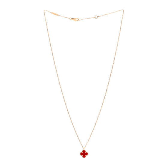 VAN CLEEF & ARPELS 18K Rose Gold Carnelian Sweet Alhambra