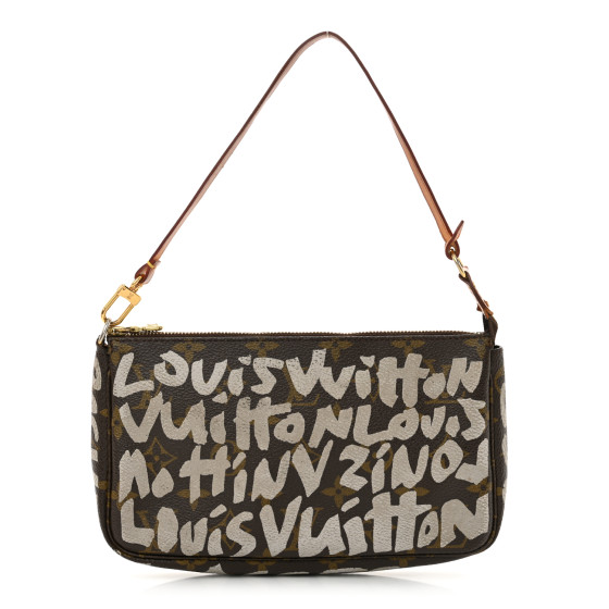 【GINGER掲載商品】 LOUIS VUITTON Monogram Graffiti Pochette Accessories Silver 小物