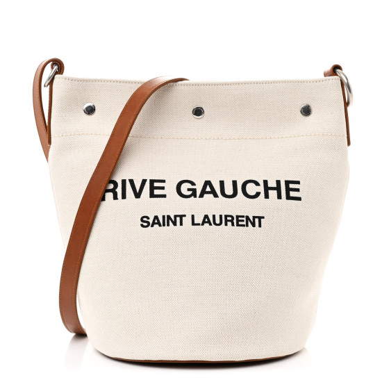 【SAINT LAURENT】 RIVE GAUCHE LINEN BUCKET BAG RIVE GAUCHE BUCKET BAG IN LINEN