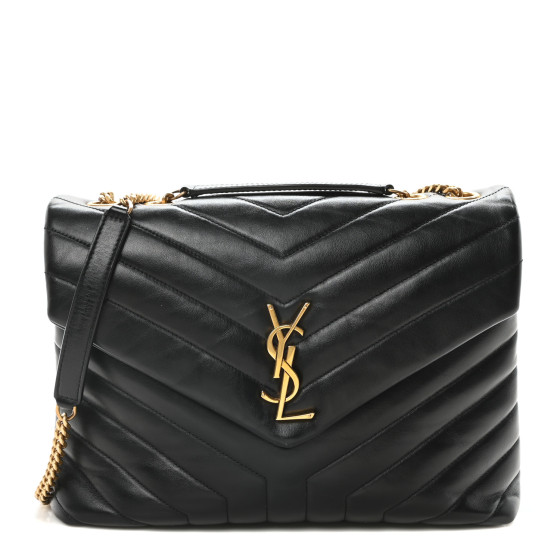 SAINT LAURENT Calfskin Y Quilted Monogram Medium Loulou