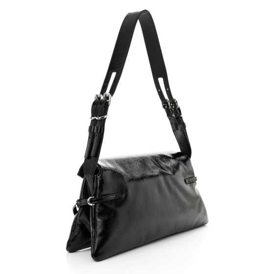 GIVENCHY Patent Calfskin Small P'tit Voyou Bag Black 1675013