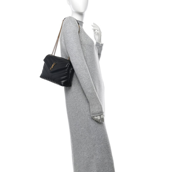 SAINT LAURENT Calfskin Y Quilted Monogram Small Loulou Chain