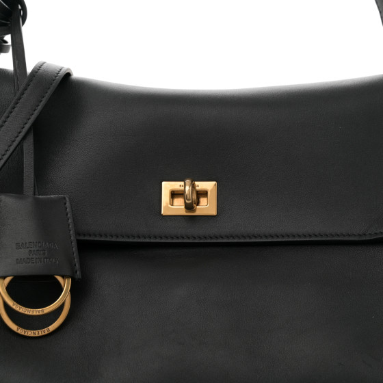 【関税&送料込】Balenciaga Smooth Black Calfskin Large Rodeo Women's Rodeo Handbag Large in Black | Balenciaga US