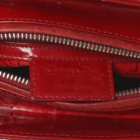 Dior かんざし DIOR レッド CHRISTIAN DIOR Patent Cannage Medium Lady Dior Red 1671189