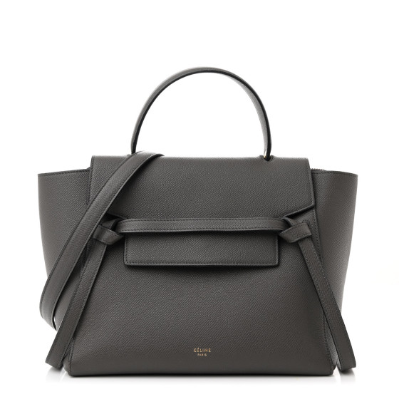CELINE Baby Grained Calfskin Micro Belt Bag Grey