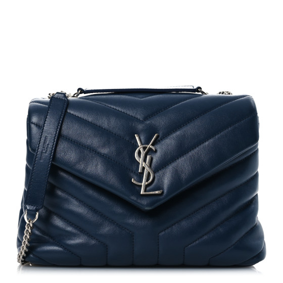 SAINT LAURENT Calfskin Y Quilted Monogram Small Loulou Chain