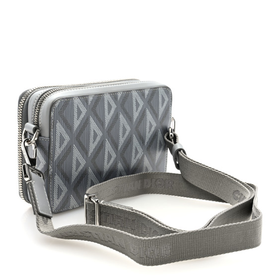 クリスチャンディオール　Christian Dior CHRISTIAN DIOR Coated Canvas CD Diamond Messenger Pouch Grey