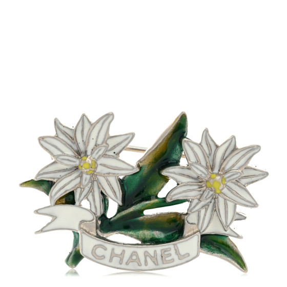 CHANEL Metal Resin Flower Brooch White 1678218 | FASHIONPHILE