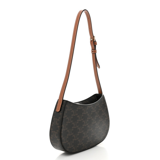 CELINE｜ (MEDIUM TILLY BAG IN TRIOMPHE CANVAS AND CALFSK CELINE Triomphe Canvas Calfskin Medium Tilly Triomphe