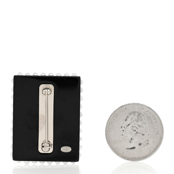 CHANEL Resin Glitter CC Sailor Brooch Black Multicolor