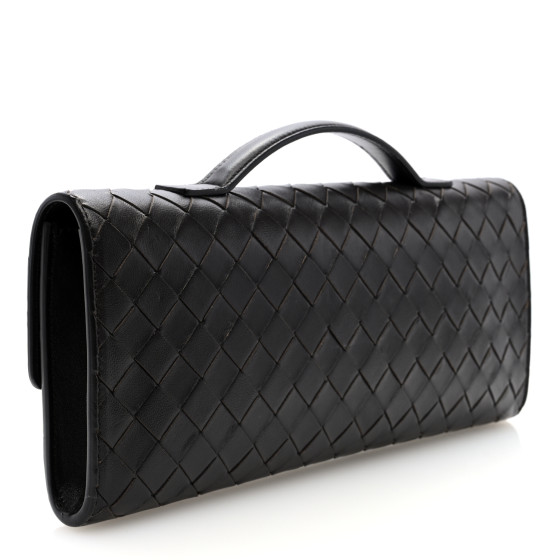 【BOTTEGA VENETA】Intreccio Nappa Calf Strap Pouch Fondant Explore a Bottega Veneta Brown 