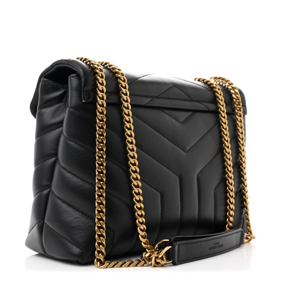 SAINT LAURENT Calfskin Y Quilted Monogram Small Loulou Chain