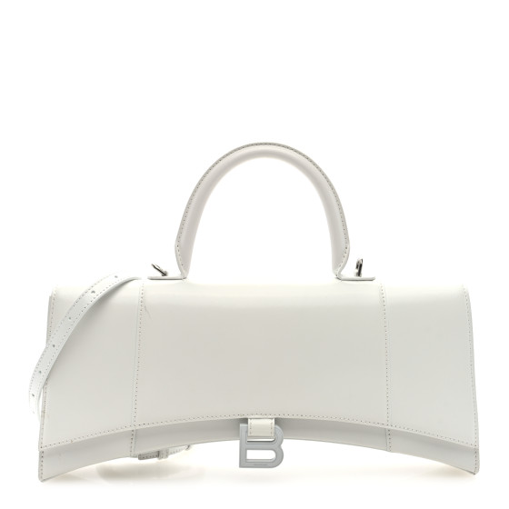 ハンドバッグ BALENCIAGA HOURGLASS SMALL HANDBAG IN WHITE MATTE CALFSKIN Hourglass XS leather crossbody bag in white - Balenciaga