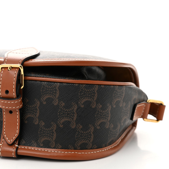 CELINE Triomphe Canvas Medium Folco Bag Tan 1677526