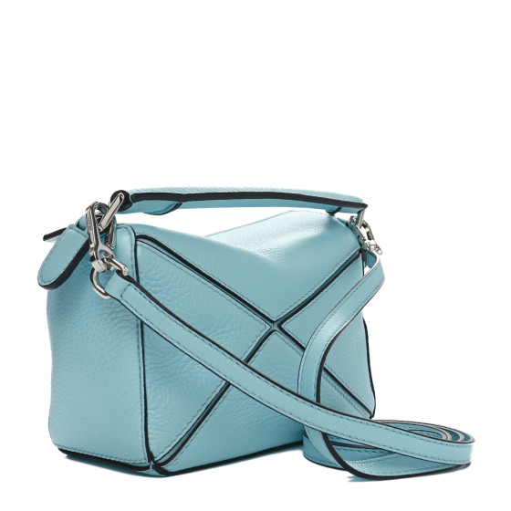LOEWE Calfskin Mini Puzzle Bag Light Blue 1672160 | FASHIONPHILE
