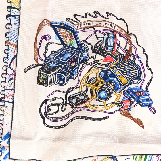 エルメス カレ90 Chevaloscope Rose/Bleu/Multicolore Hermes Carre90 Cheval Scope Chevaloscope Pink White Silk