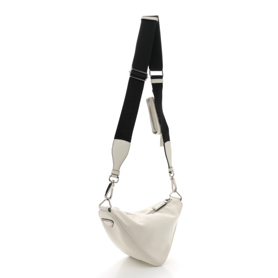 PRADA Grace Lux Triangle Shoulder Bag White 1671281