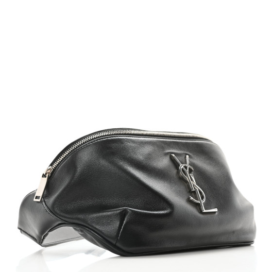 SAINT LAURENT Lambskin Monogram Belt Bag Black 1672485