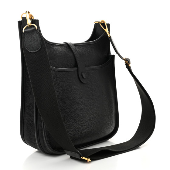 送料込み【HERMES】エルメス BLACK CLEMENCE EVELYNE III PM HERMES Taurillon Clemence Evelyne III PM Black 1674721