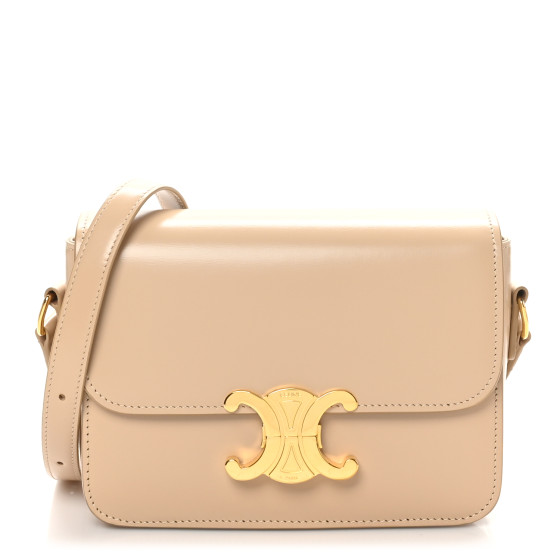 CELINE Shiny Calfskin Teen Triomphe Nude