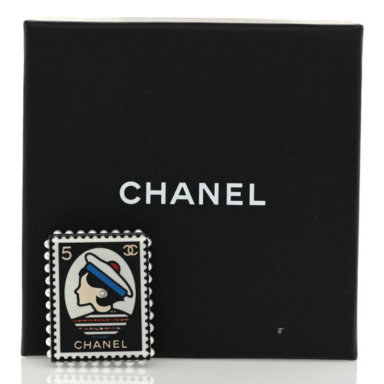 アクセサリー CHANEL CHANEL Resin Glitter CC Sailor Brooch Black Multicolor