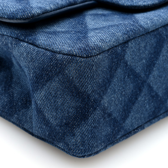 【CHANEL】Quilted Mini Rectangular denim Caviar★ショルダー CHANEL Printed Denim Quilted Mini Rectangular Flap Dark Blue