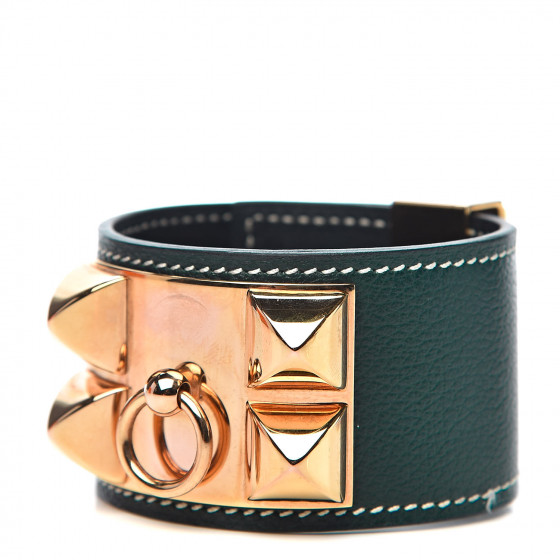 HERMES Evercolor Collier de Chien CDC Bracelet T2 Vert