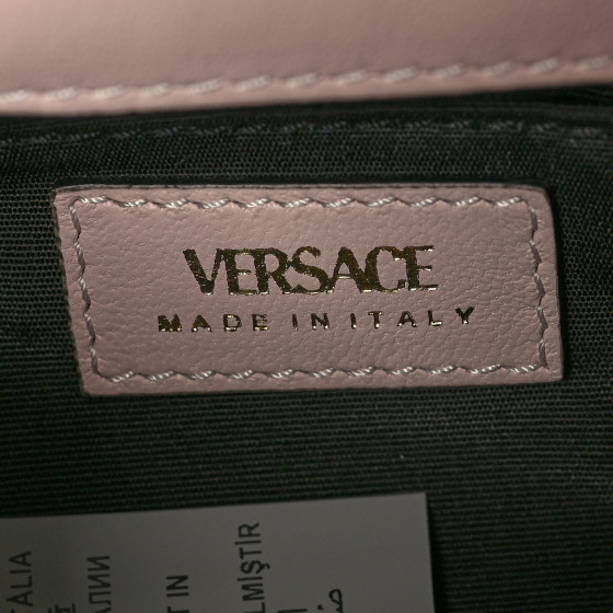希少!SALE!【VERSACE】メデューサ☆Quilted☆折りたたみ☆ピンク Versace Quilted La Medusa Camera Bag – Bright Pink with Gold