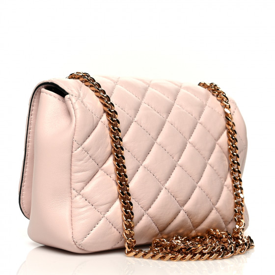 希少!SALE!【VERSACE】メデューサ☆Quilted☆折りたたみ☆ピンク Versace Quilted La Medusa Camera Bag – Bright Pink with Gold