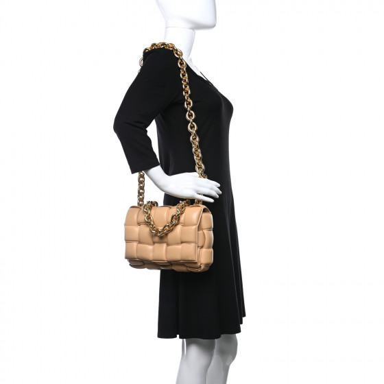 BOTTEGA VENETA Lambskin Maxi Intreccio Padded Chain Cassette