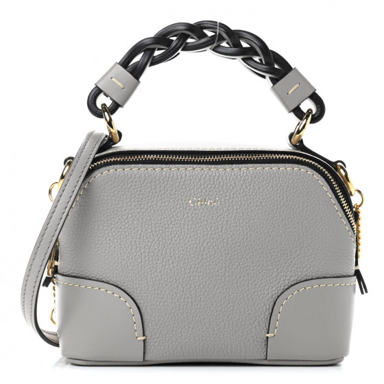 CHLOE Calfskin Mini Daria Chain Bag Stormy Grey