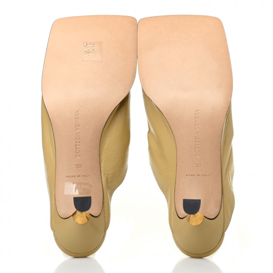 BOTTEGA VENETA Crunch Lux Slide Sandals 38 Tapioca 848236