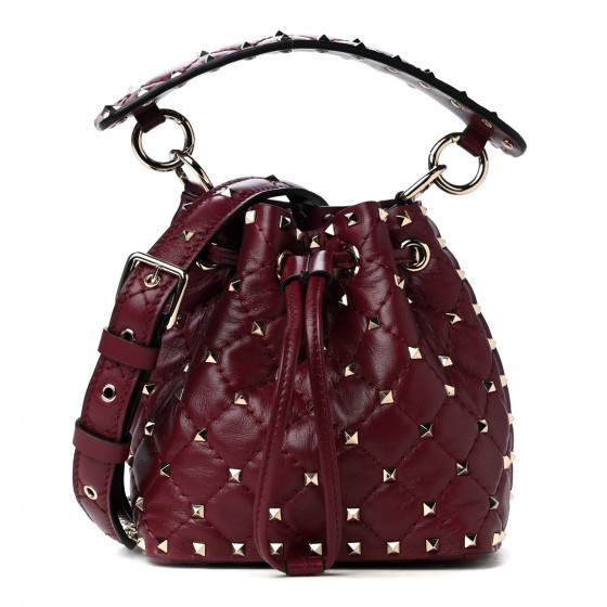 VALENTINO GARAVANI Nappa Mini Rockstud Spike Bucket Bag