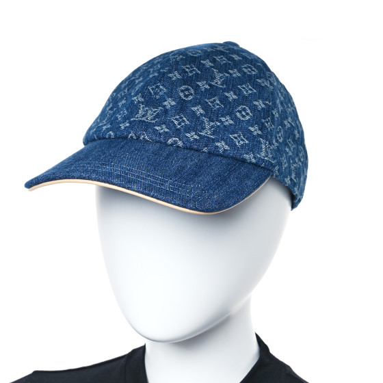 LOUIS VUITTON Monogram Denim LV Remix Cap L Blue 1604066