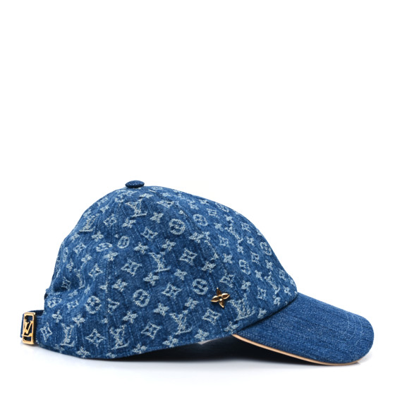 LOUIS VUITTON Monogram Denim LV Remix Cap L Blue 1604066