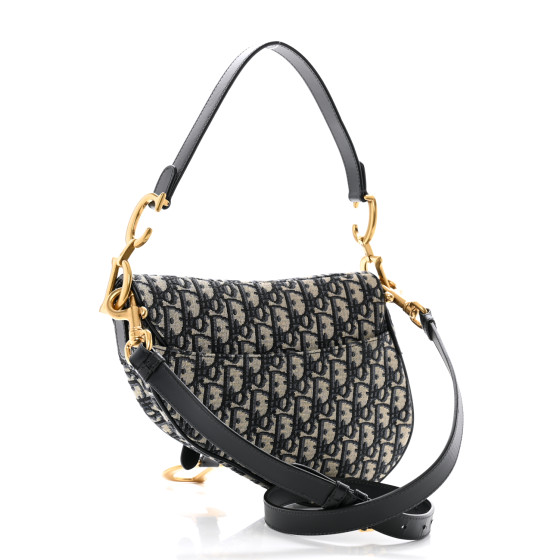 CHRISTIAN DIOR Oblique Saddle Bag With Strap Blue 1685322