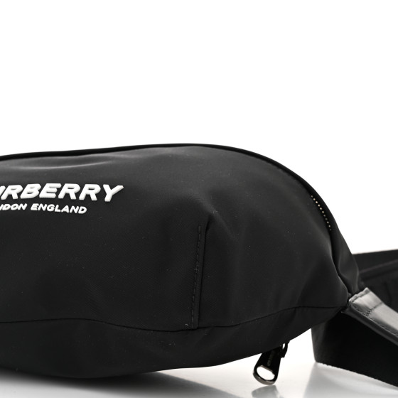 BURBERRY Nylon Logo Print Sonny Belt Bag Black 1683397