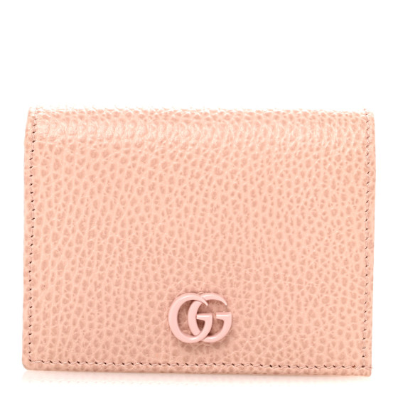 GUCCI カードケース PERFECT PINK GUCCI Dollar Calfskin Enamel Monochrome GG Marmont Card Case