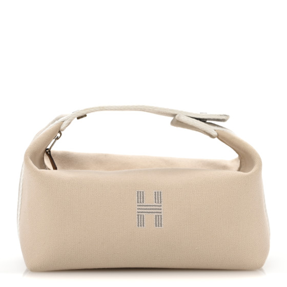 HERMES Canvas Small Bride-A-Brac Pouch Natural
