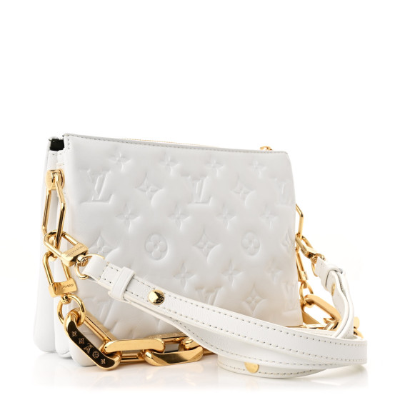 Louis Vuitton Coussin BB クロッサンBB オールホワイト LOUIS VUITTON Lambskin Embossed Monogram Coussin BB White