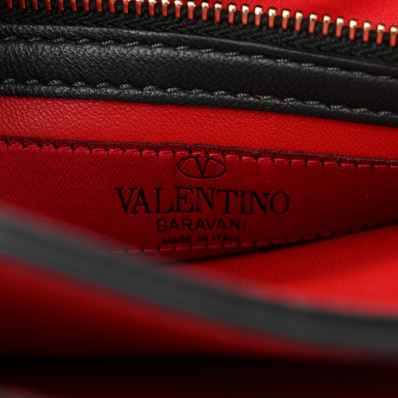 VALENTINO GARAVANI Nappa Rockstud Wristlet Clutch Jungle