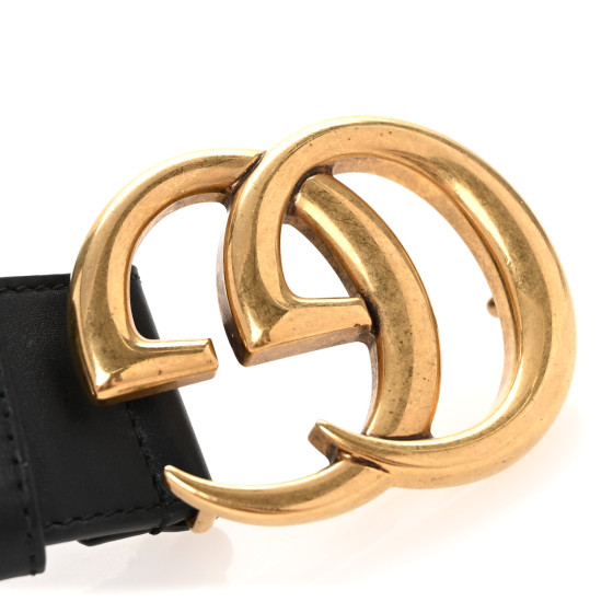 GUCCI Calfskin Double G 40mm Belt 75 30 Black 1686946