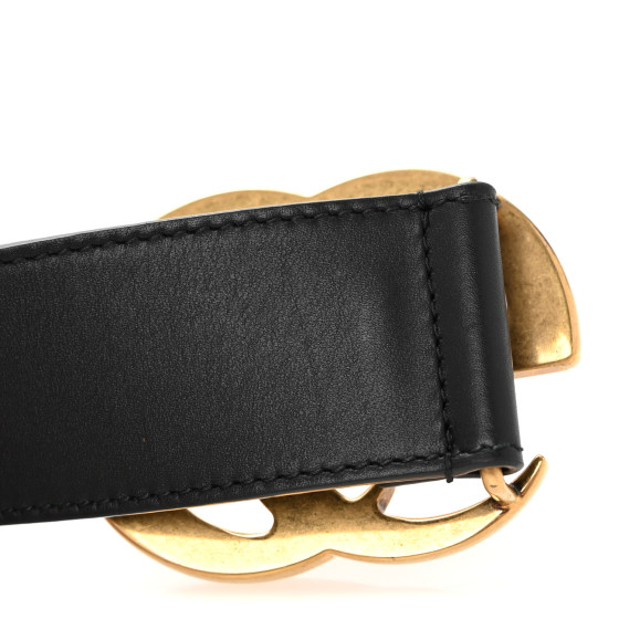 GUCCI Calfskin Double G 40mm Belt 75 30 Black 1686946
