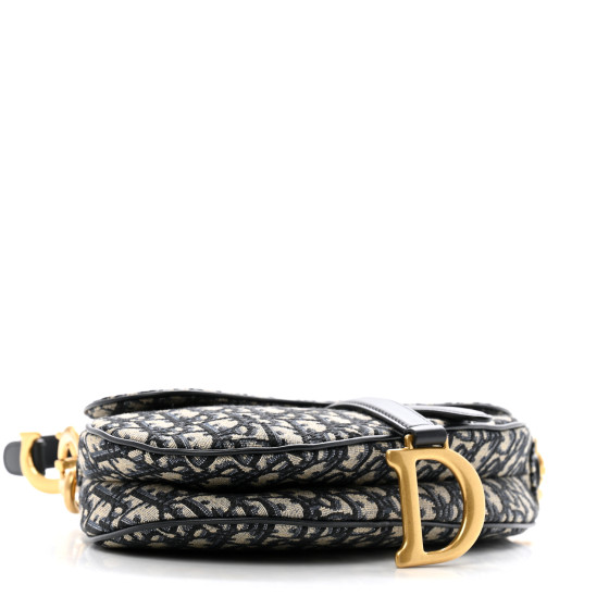 【ヴィンテージ】Rank:S☆Dior BLUE Oblique サドルバッグ 46135 Saddle Bag Blue Dior Oblique Embroidery | DIOR