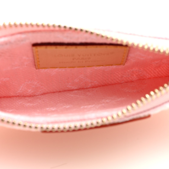 LOUIS VUITTON Monogram Denim Key Pouch Washed Pink 1685009
