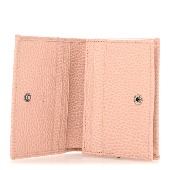 GUCCI カードケース PERFECT PINK GUCCI Dollar Calfskin Enamel Monochrome GG Marmont Card Case